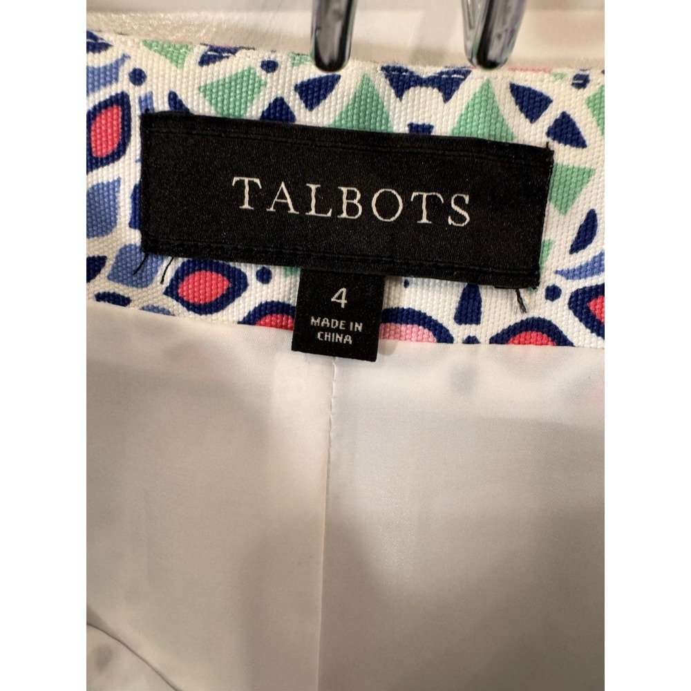Talbots Skirt Women's Size 4 Multicolor Knee‎ Length  Lined Side Zip - Picture 3 of 6